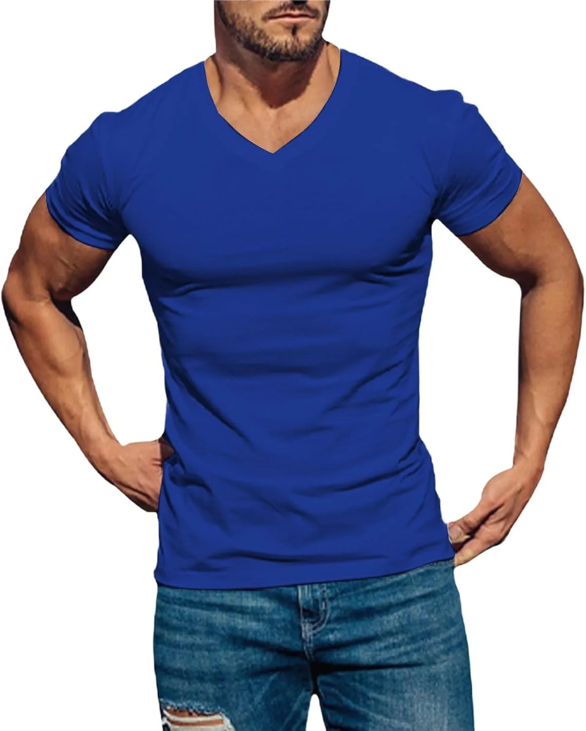 

Мужская футболка Slim Fit с V-образным вырезом Quick Dry для тренировок