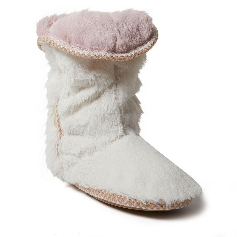 Dearfoams Женские тапочки из искусственного меха со складками, цвет Muslin