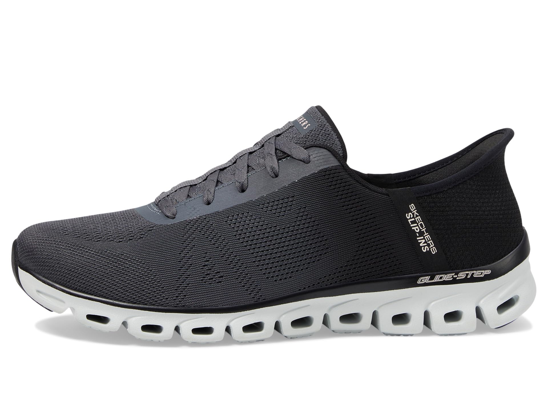 Кроссовки SKECHERS Glide Step Excite Hands Free Slip - Ins, Black Carcoal — фото 4