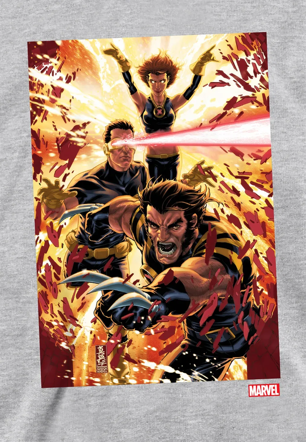 Детский худи Marvel X-Men Wolverine Cyclops Jean серый, серый — фото 2