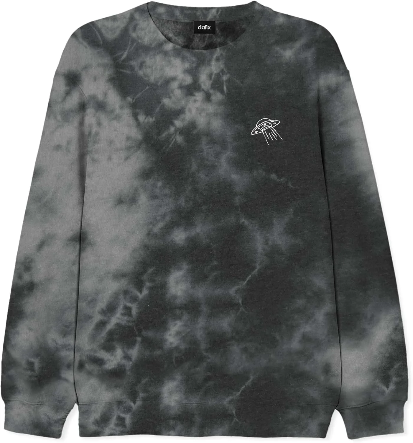 

DALIX вышитый UFO лонгслив тай-дай флисовая толстовка