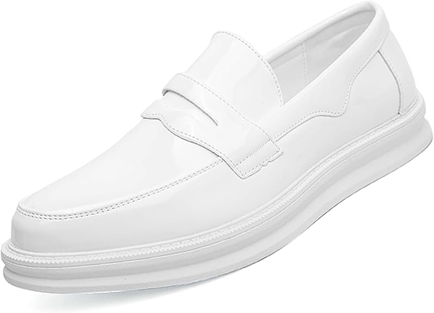 

Мужские кожаные слипоны с мягкой толстой подошвой, удобные, нескользящие, для деловых, формальных мероприятий, свадеб и вечеринок, обувь для вождения Xinduoyu, белый