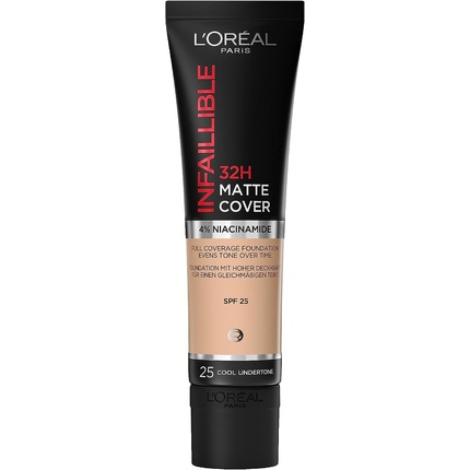 

L'Oréal Paris Infaillible 24H Matte Cover 25 Rose Ivory -Жидкая тональная основа 30 мл, Серый, L'Oréal Paris Infaillible 24H Matte Cover 25 Rose Ivory -Жидкая тональная основа 30 мл