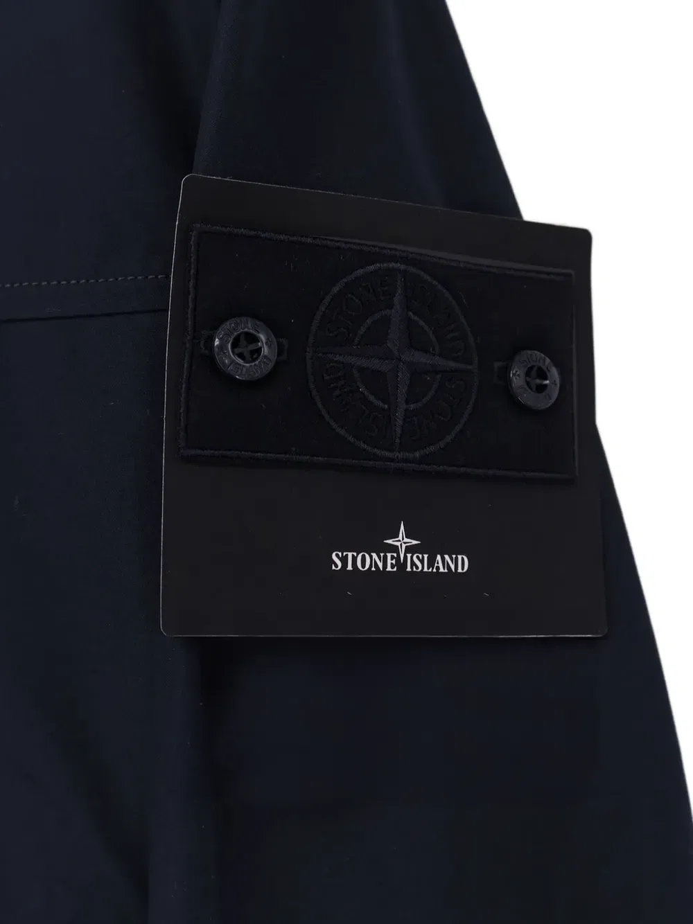 Куртка с капюшоном и нашивкой с логотипом Stone Island, синий — фото 3