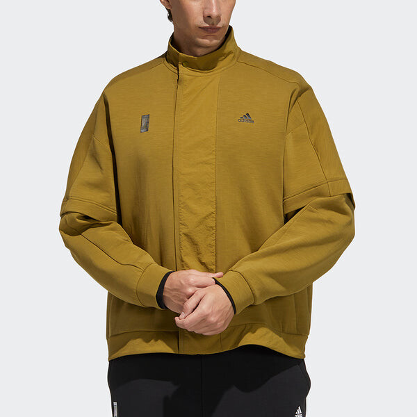 Куртка Men's adidas Wj Kn Mid Martial Arts Series Logo Sports Jacket Earthy Yellow, желтый — фото 2