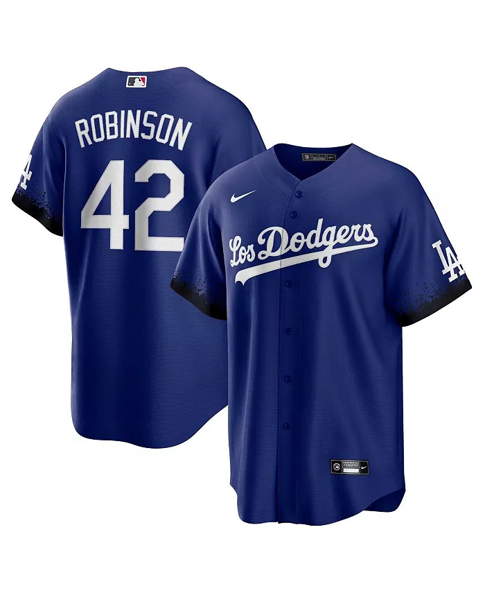 Мужская реплика игровой футболки Jackie Robinson City Connect Los Angeles Dodgers Nike — фото 2