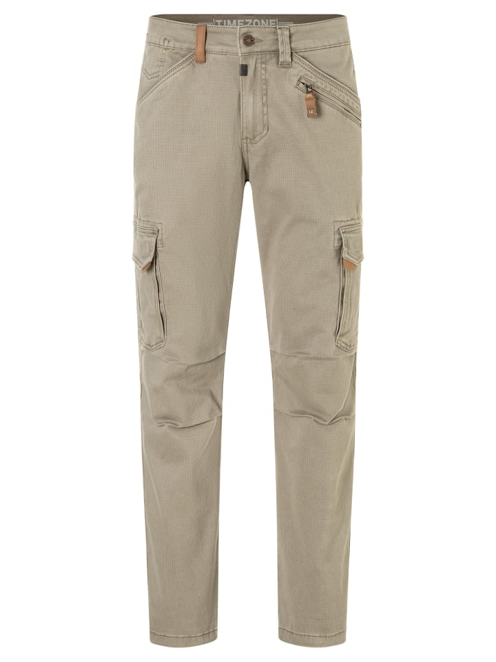 

Брюки-карго, классический крой, карманы, хлопок, застежка-молния, бежевый цвет Timezone