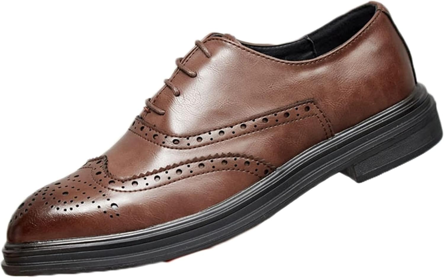 

Мужские свадебные оксфорды с острым носком, низкие, повседневные и туфли, размер 6, коричневые Generic