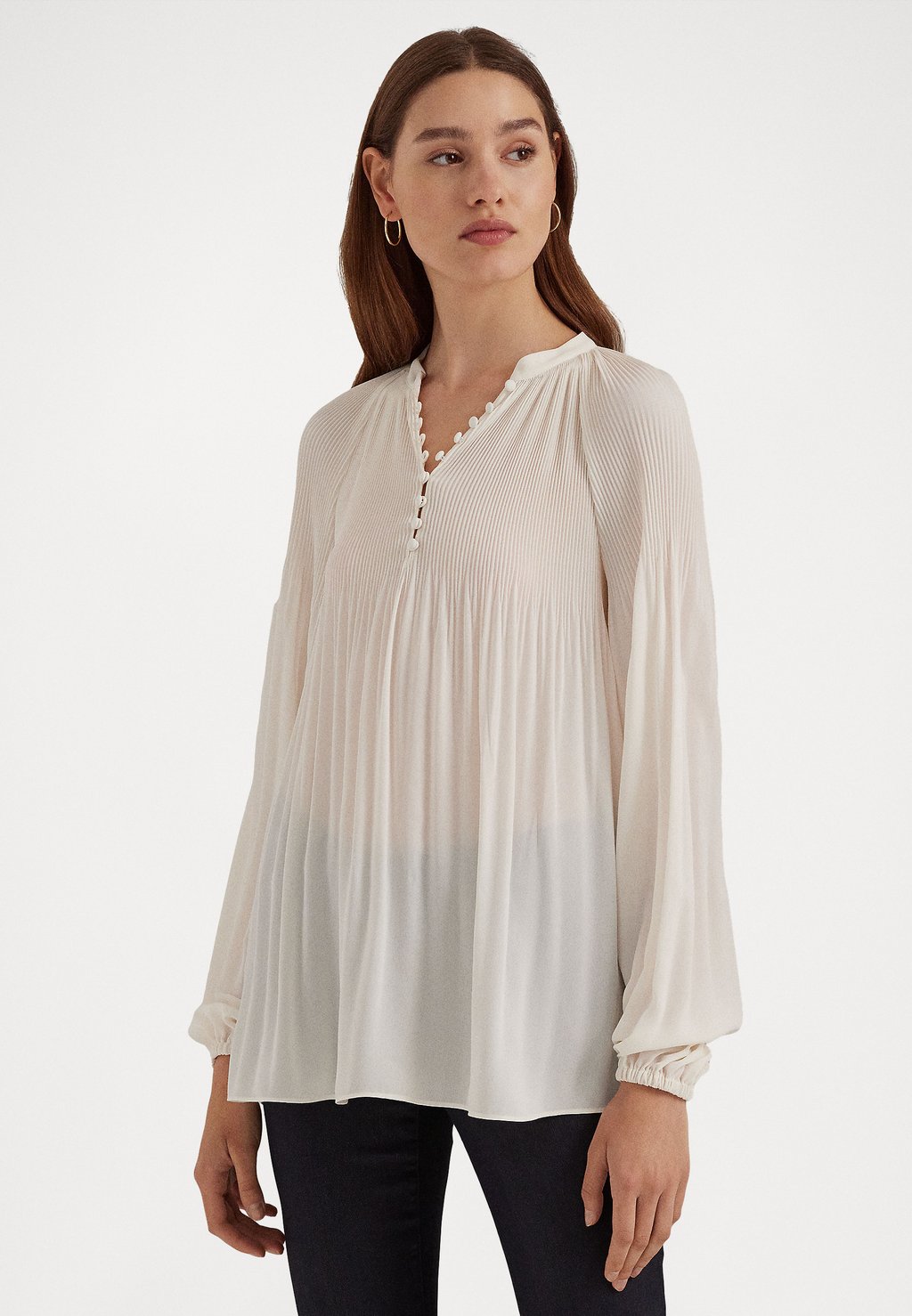 

Блузка Lauren Ralph Lauren VERSILLA LONG SLEEVE BLOUSE, цвет mascarpone cream