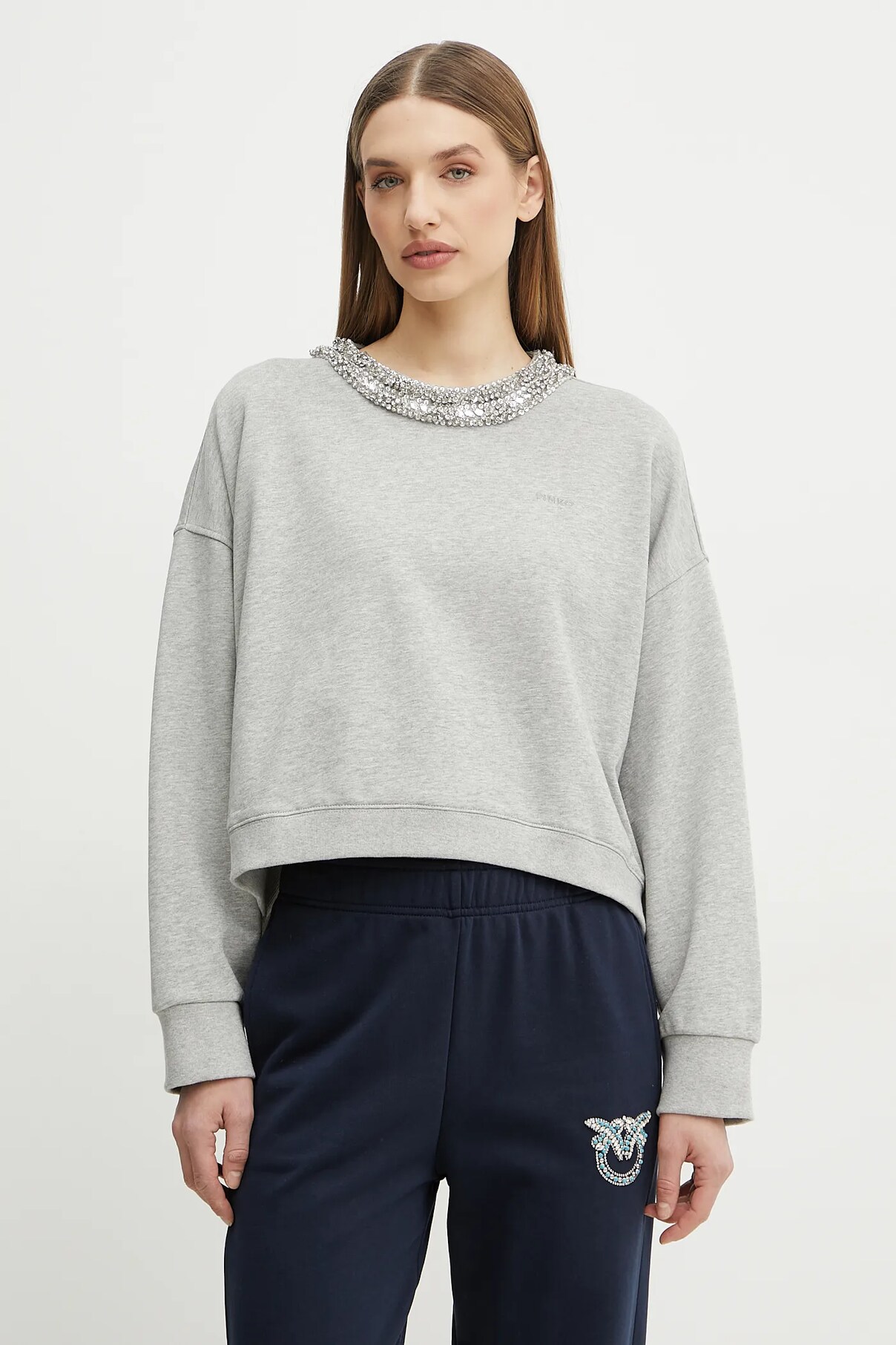 

Хлопковый свитшот Pinko, серый