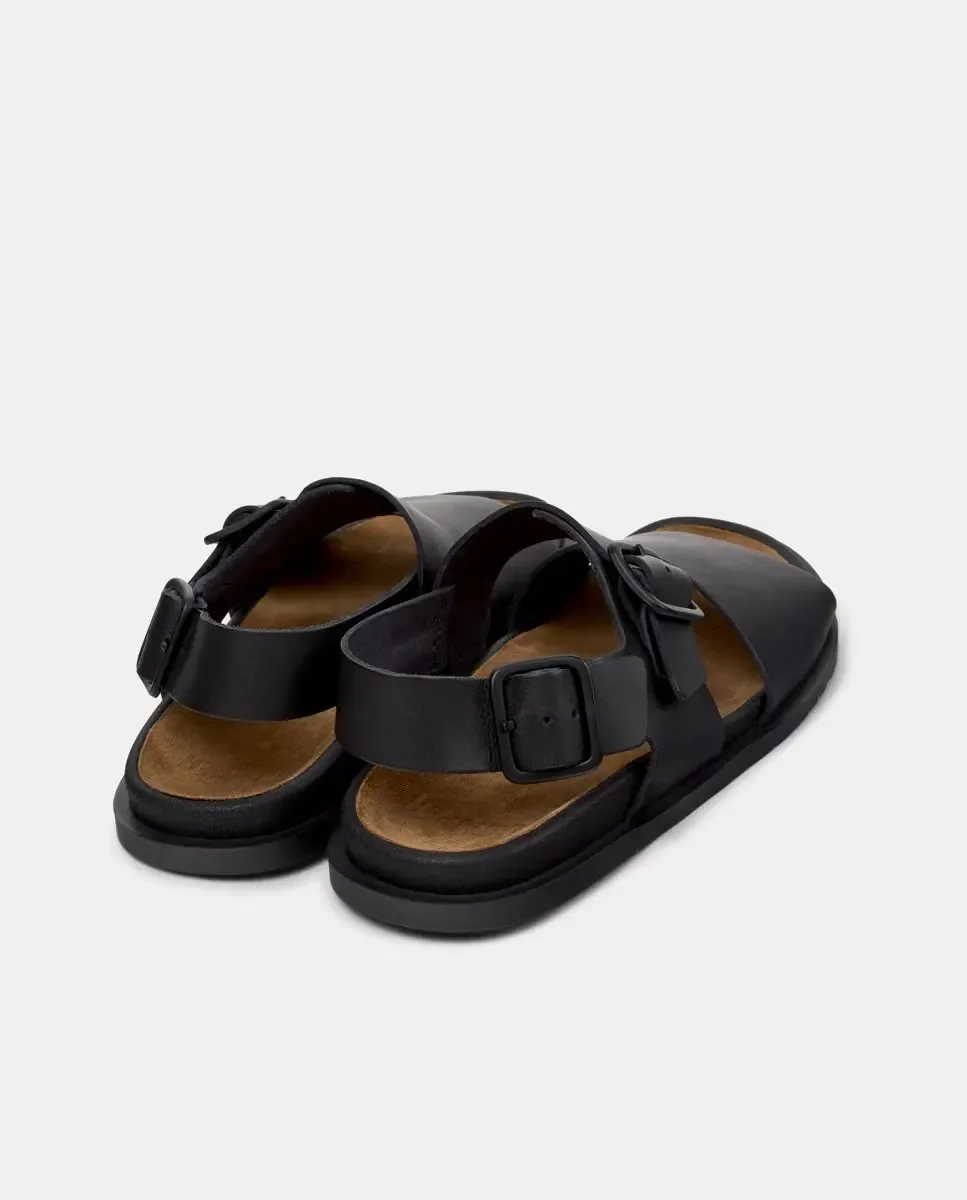 Мужские кожаные сандалии Lluc Sandal Camper, черный — фото 2