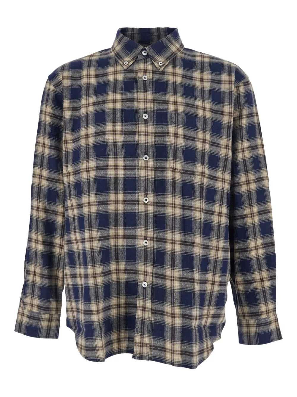 

Полосатая рубашка с нашивкой-логотипом Dunst, синий