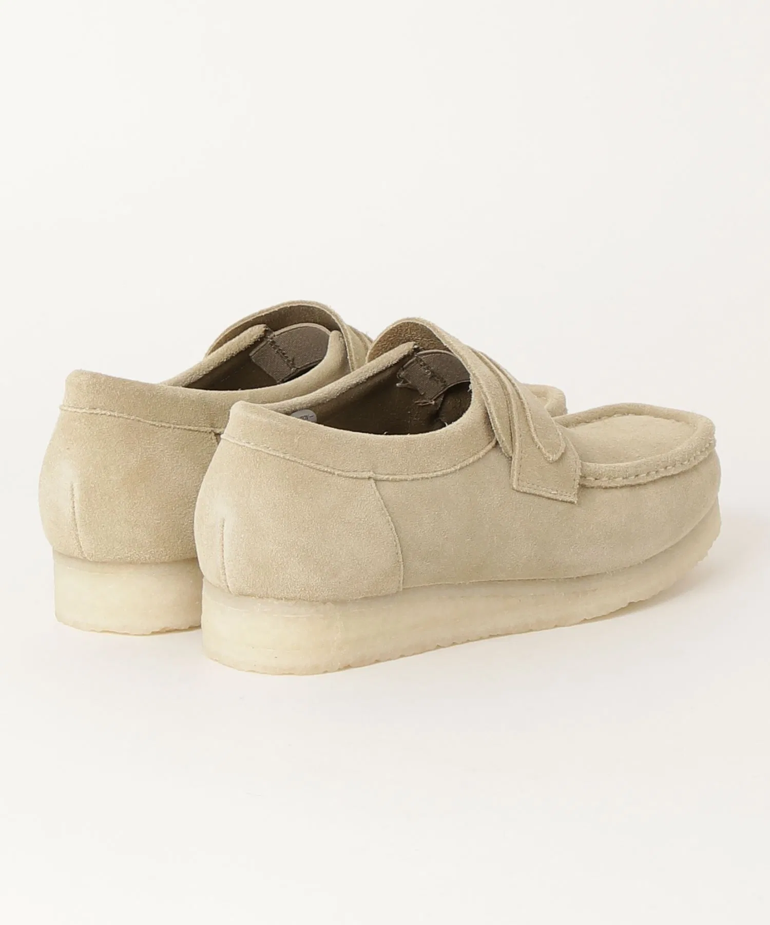 Мужские кожаные лоферы Clarks Wallabee Maple бежевые — фото 2