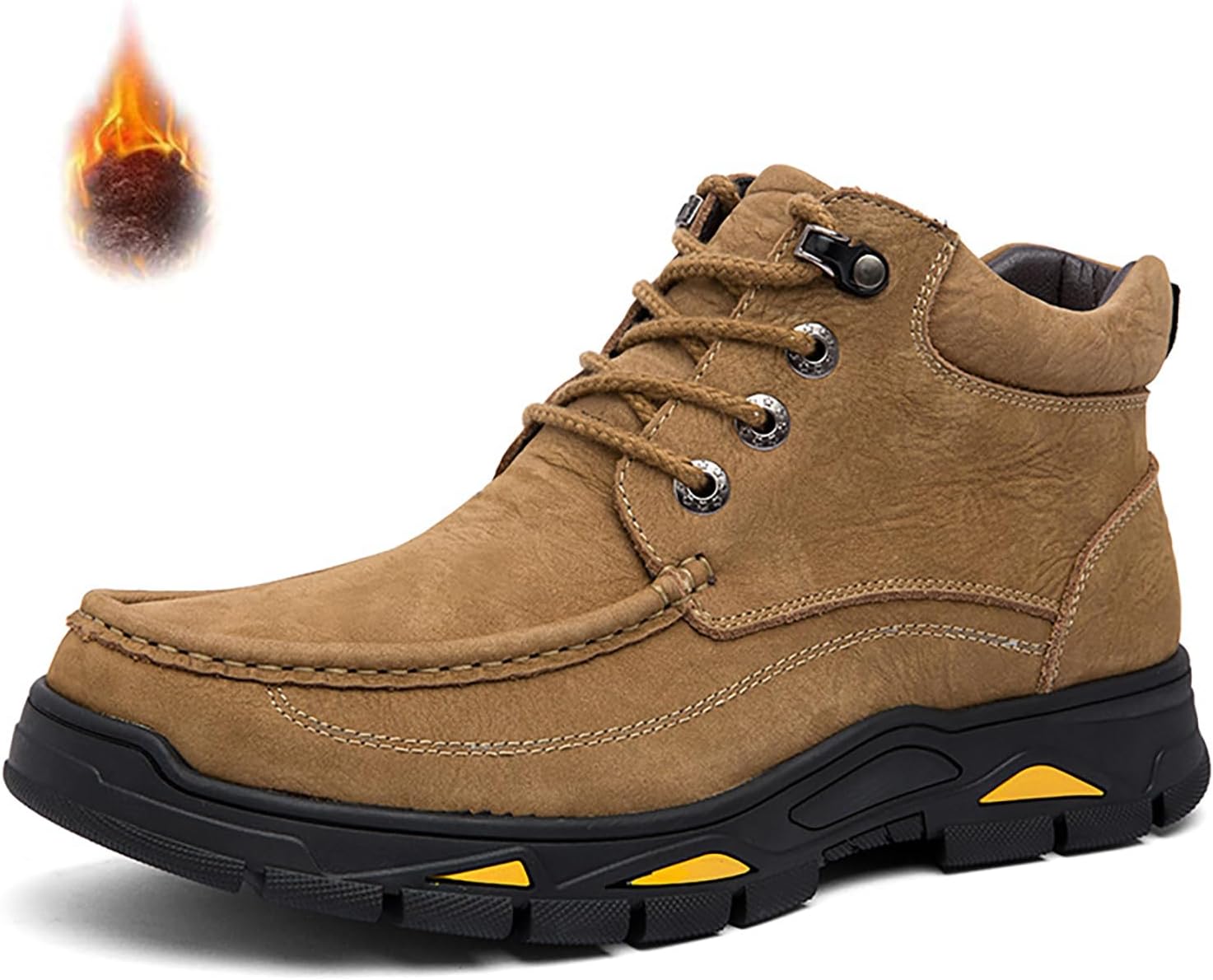 

Мужские походные ботинки на шнуровке с платформой из натуральной кожи, модные высокие ботинки с круглым носком, ручная работа, легкие, с нескользящей подошвой, для трекинга и повседневного использования, наружные ботинки для альпинизма Hdfdb, ха...