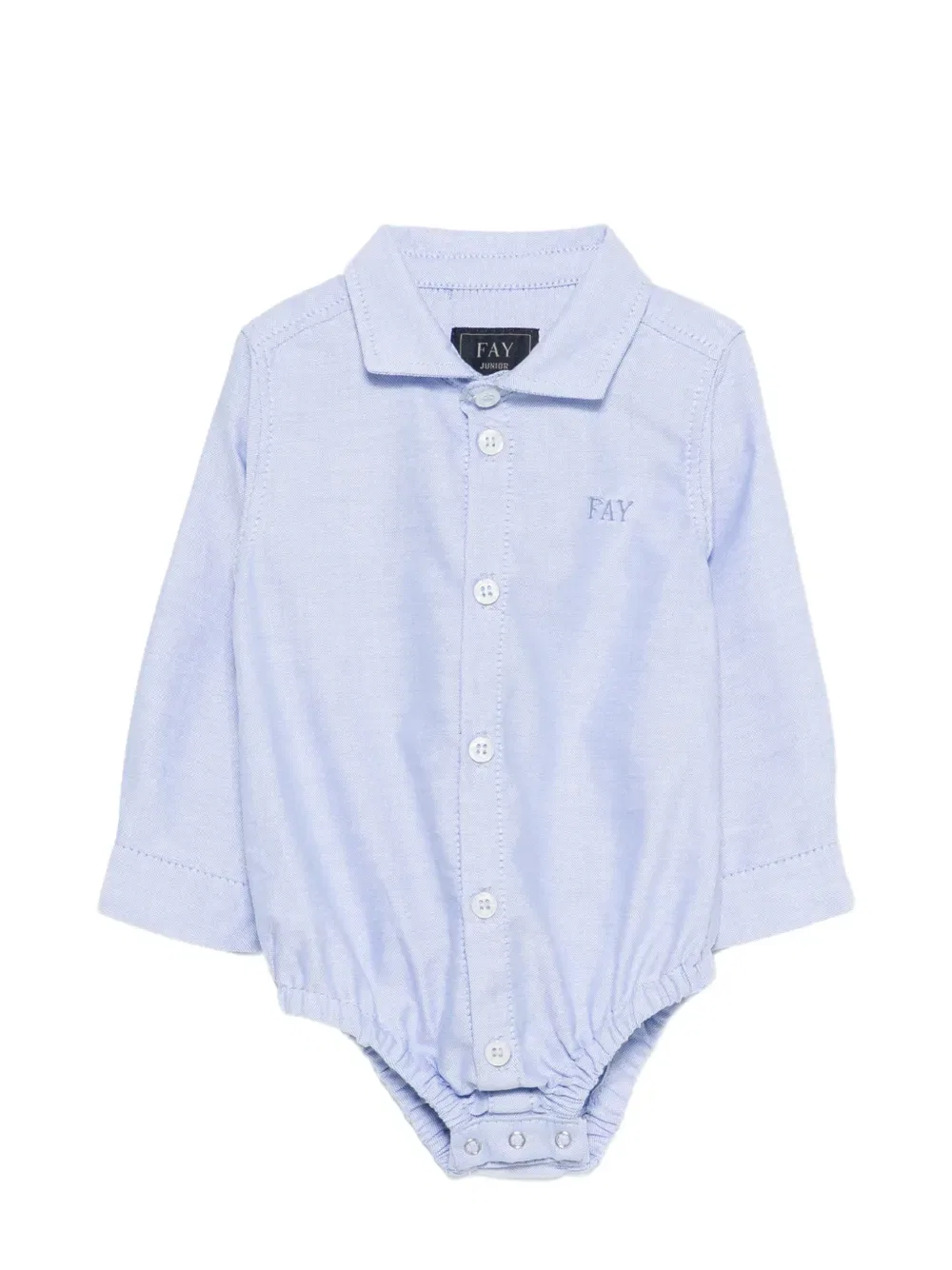 Рубашка с вышивкой логотипа Fay Kids, синий