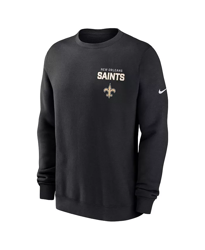 Мужская черная толстовка New Orleans Saints Primetime Club Fleece Pullover Nike — фото 2