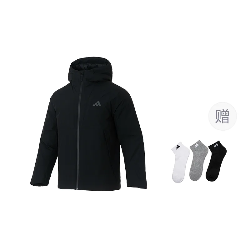 Пуховик Future Tech мужской Adidas, черный (with A Free Adidas Sock 1 Pack)