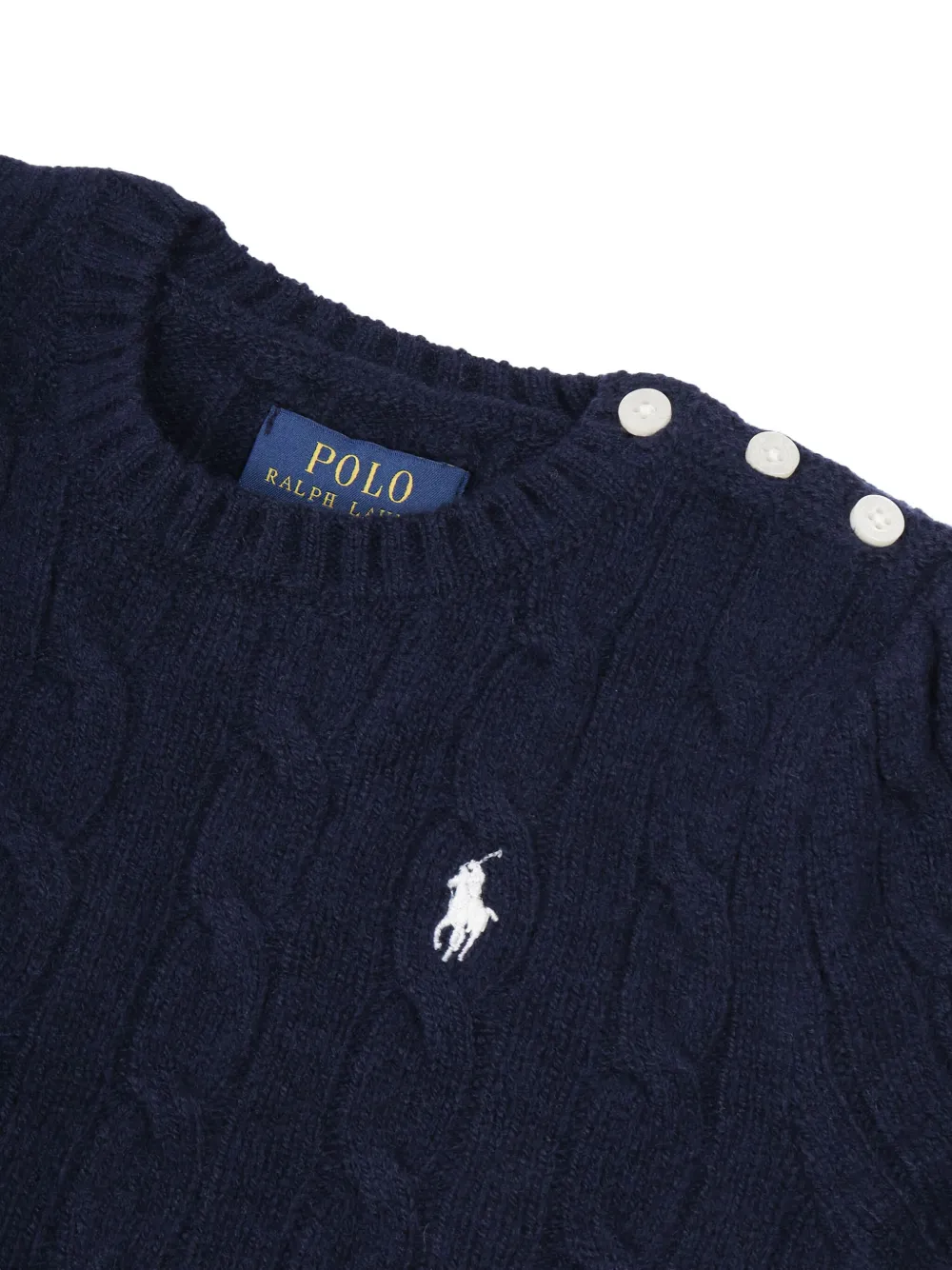 Свитер с косами Polo Ralph Lauren Kids, синий — фото 3