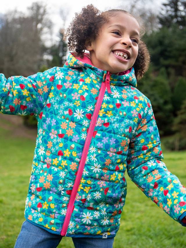 Детская двусторонняя утепленная куртка с капюшоном Toasty Trail Frugi, Wild Woods/Tulip — фото 2