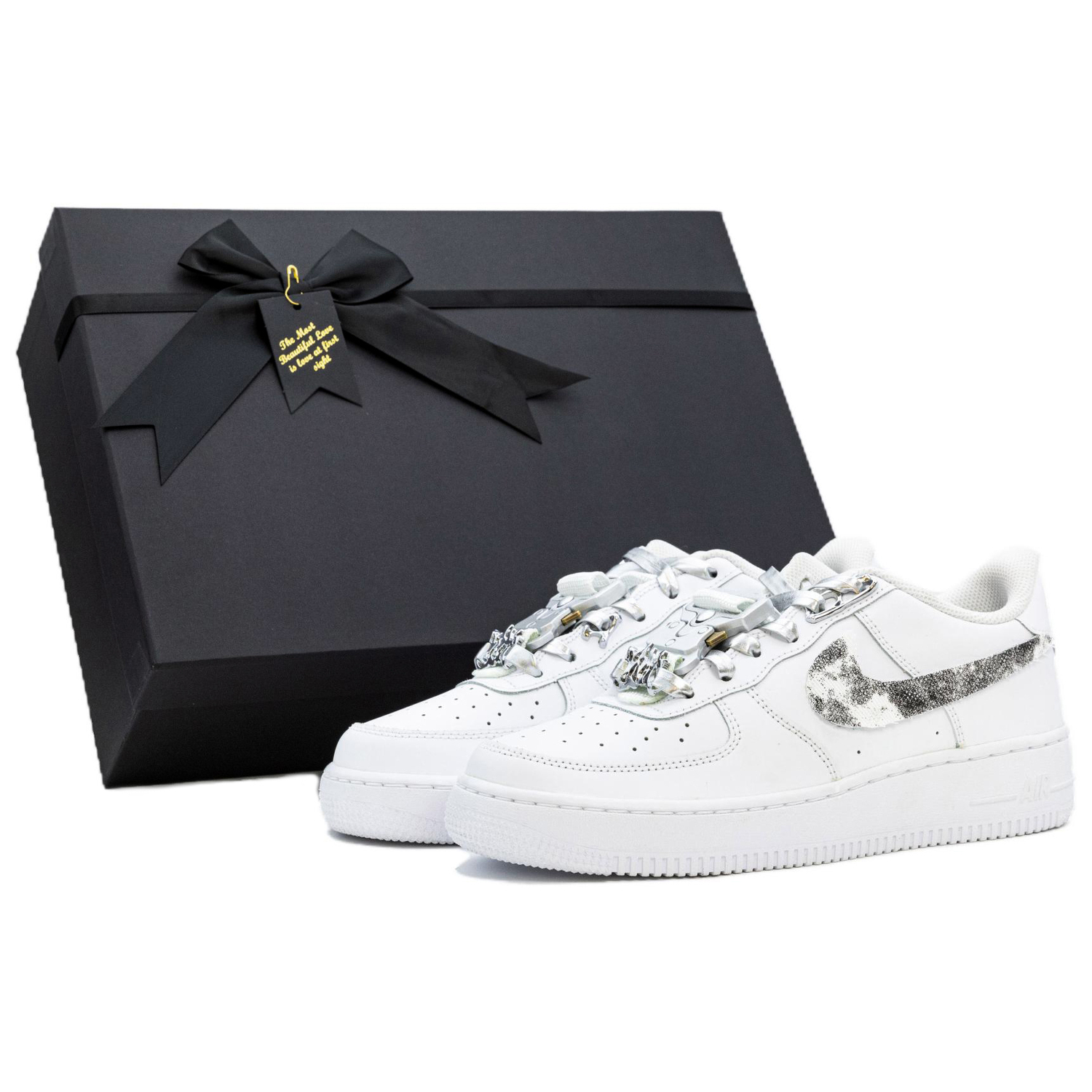 

Кроссовки Nike Air Force 1 противоскользящие износостойкие низкие для скейтбординга мужские белый - белый [Obsidian Box], цвет White[Obsidian Box]