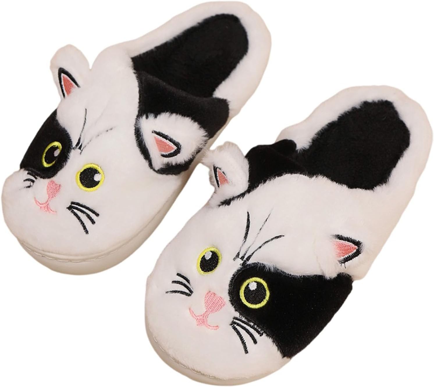 

Домашние тапочки с кошками для женщин и мужчин, зимние, для дома и улицы, плюшевые, пушистые, уютные, с теплой подошвой из пены с эффектом памяти, для спальни, сада, дома, для пары Wiretran, черный