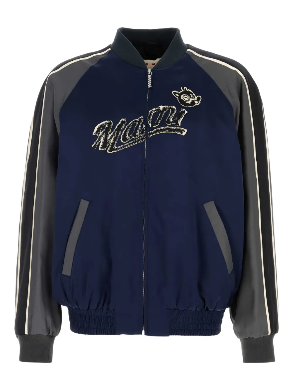 

Атласная бомбер-куртка Marni, синий