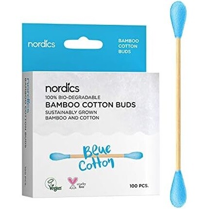 

Косметические тампоны Nordics Organic Care из бамбука с органическим хлопком синего цвета, 40 г
