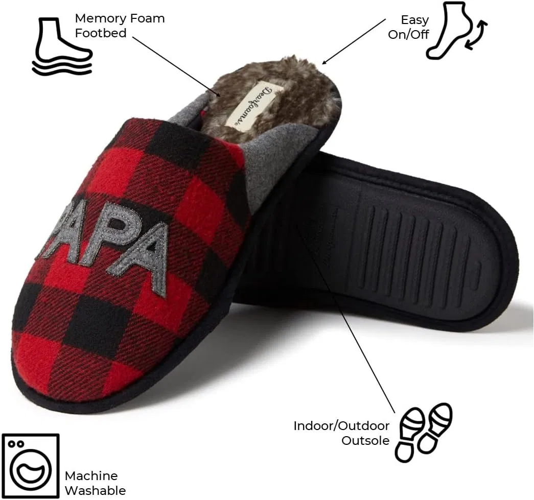 Тапочки с мехом Dearfoams, Furry Plaid — фото 4