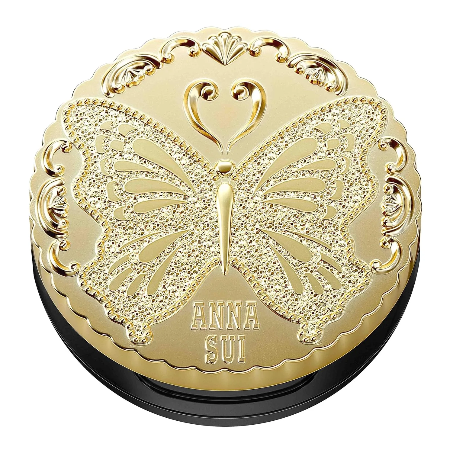 Набор ANNA SUI, мини-набор рассыпчатой ​​пудры для лица (200 тюбиков), фиолетовая упаковка и мини-компакт с пуховкой и крышкой, 01 золотистый., purple — фото 3