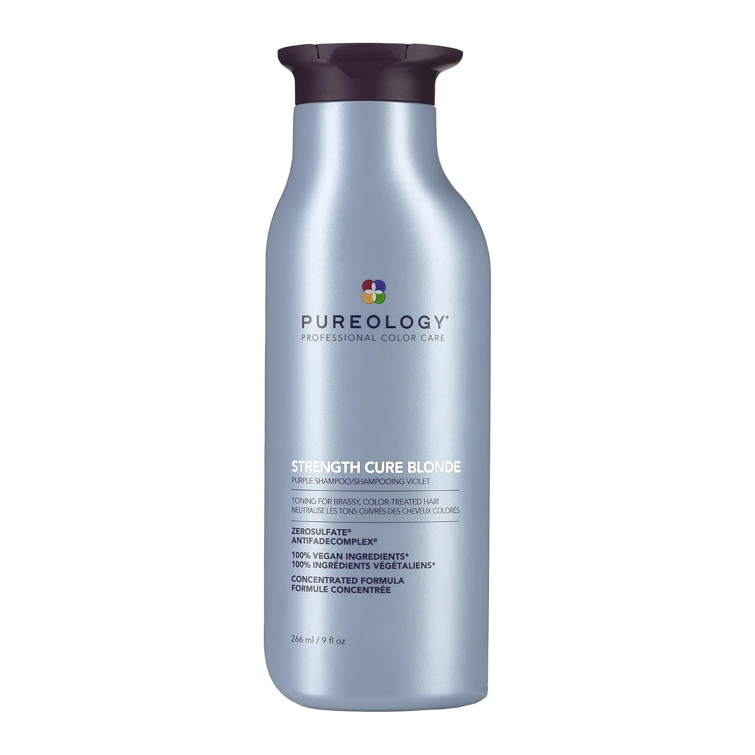 Pureology Strength Cure Blonde Purple Шампунь для блондированных и осветленных волос, нейтрализует желтизну, сульфат-фри и веган 266 мл (.), Purple