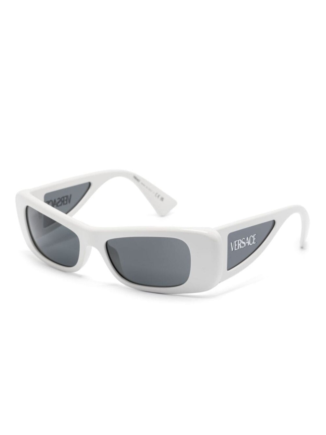 Versace Eyewear солнцезащитные очки в прямоугольной оправе, белый — фото 2
