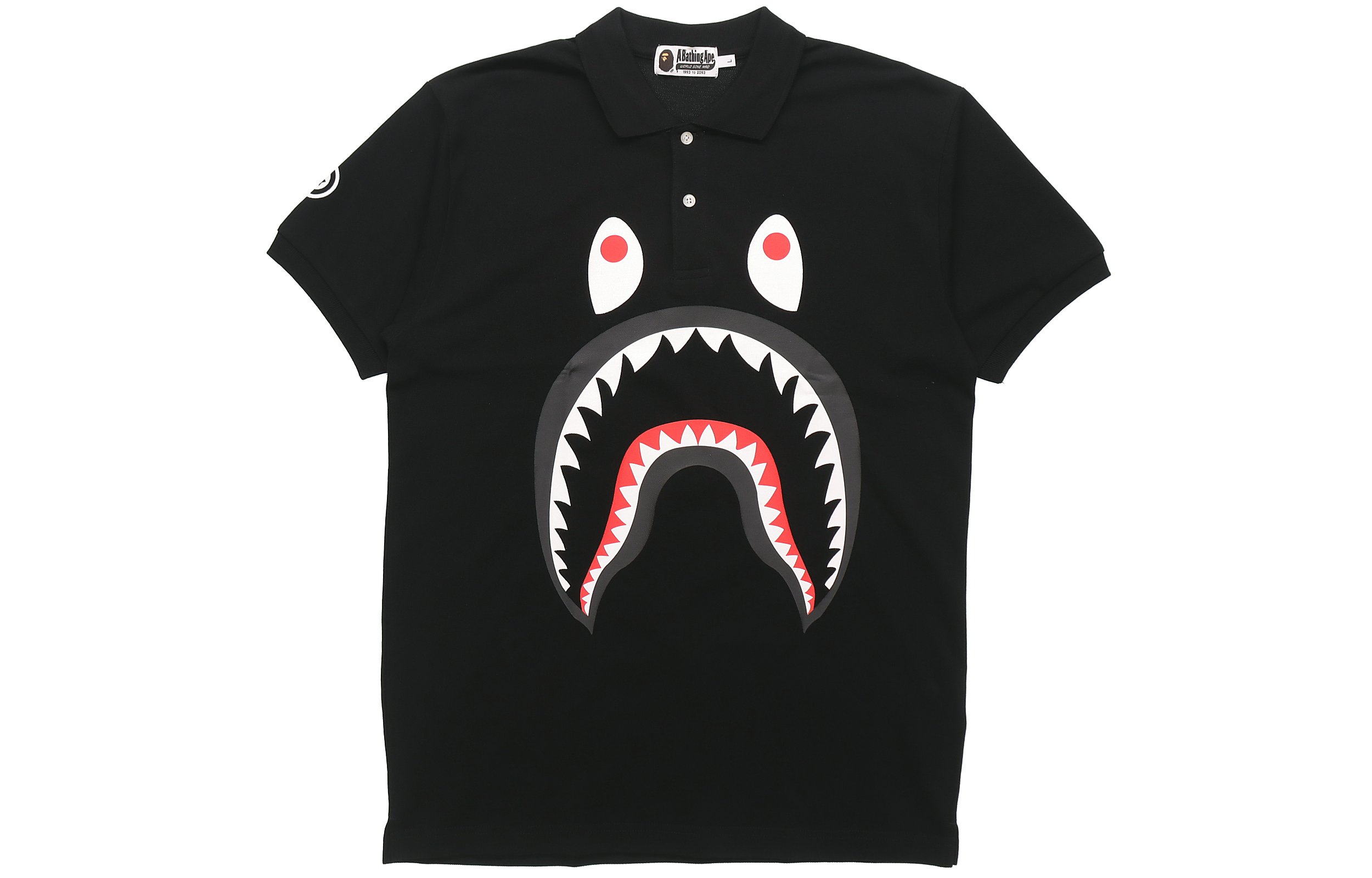 

Рубашка поло Shark Series для мужчин, черная A Bathing Ape, черный