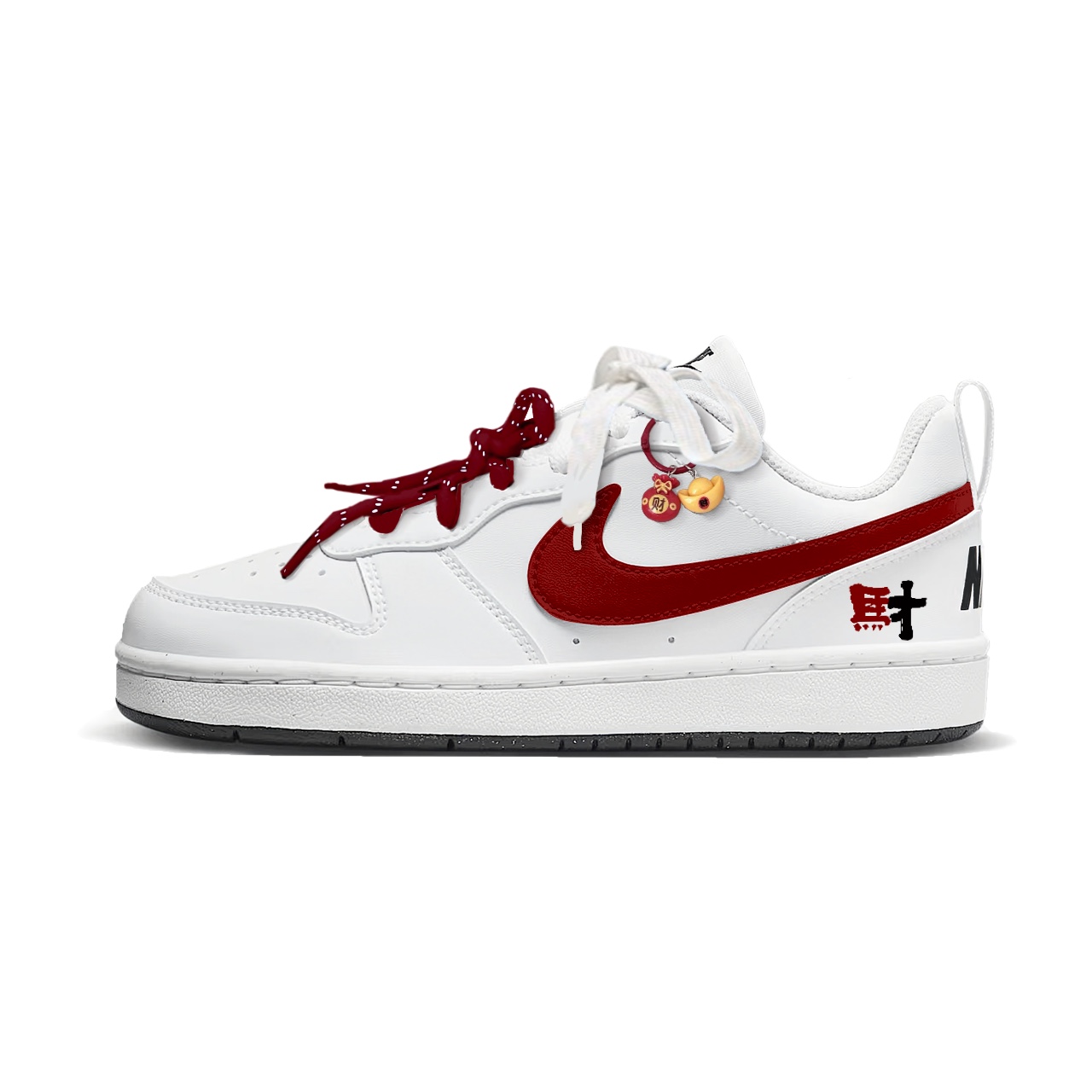 

Nike Court Borough Instant Prosperity Low top Детские скейтборд-кроссовки Белый Красный Черный Подростки