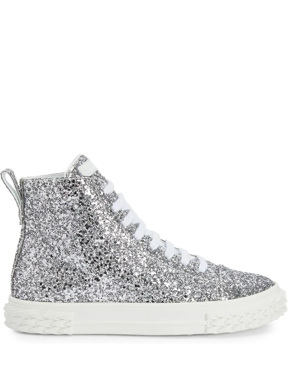 Высокие кеды Eco-Blabber с блестками Giuseppe Zanotti, серебристый