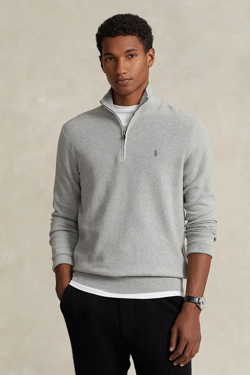 

Хлопковый свитер Polo Ralph Lauren, серый