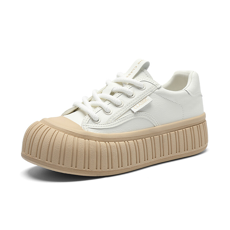 

Кеды, скейтборд обувь женская низкая Zhr, цвет White/Beige