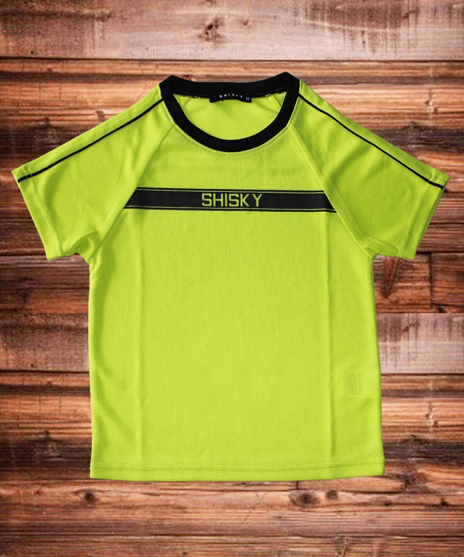 Детская футболка DRY MESH с пайпингом THE CASUAL лаймовая