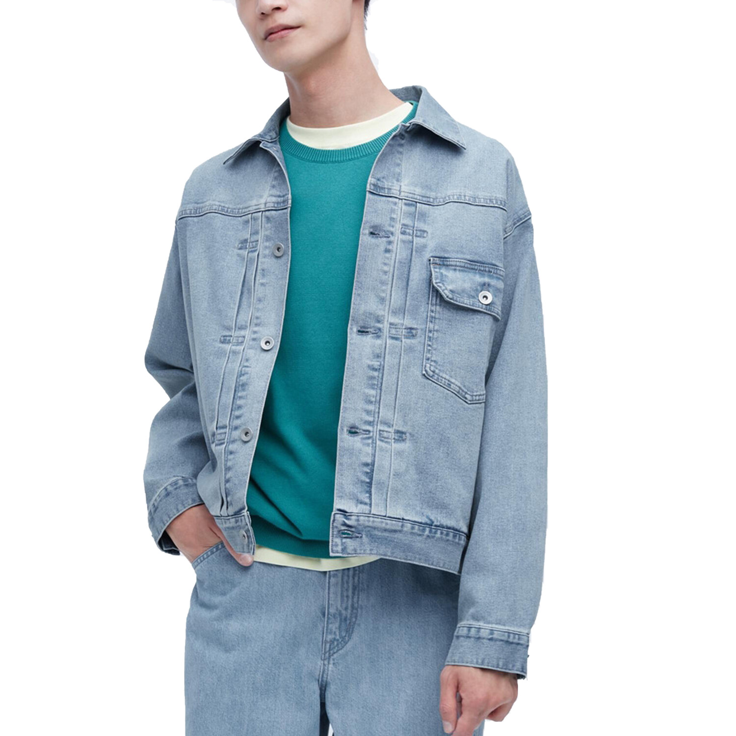 Куртка Uniqlo Denim, 63 голубой — фото 2