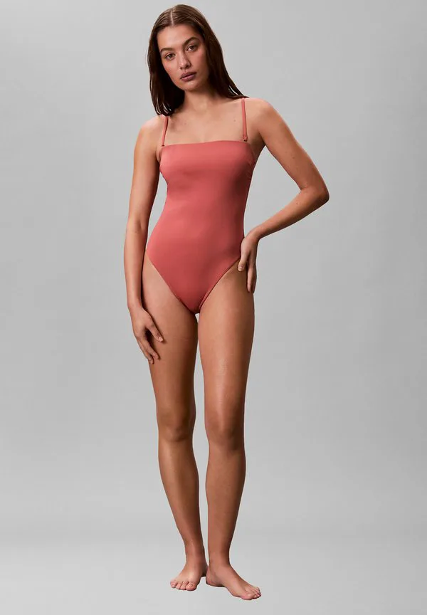 Цельный купальник без бретелей - базовый элемент гардероба. Calvin Klein Swimwear, Dusty Cedar — фото 2
