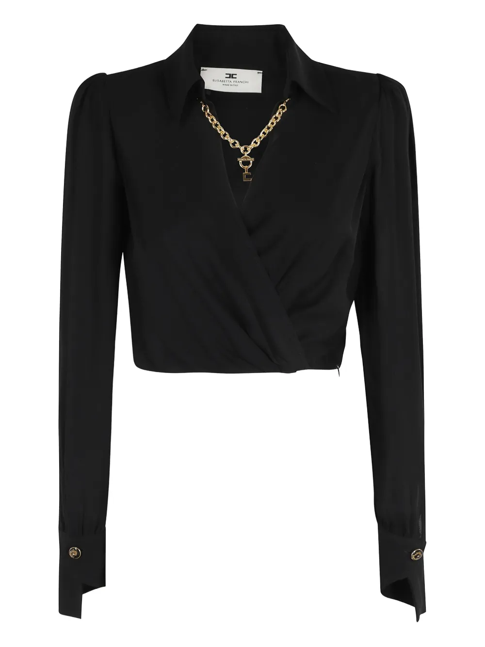 

Топ-обертка Nero с цепочкой Elisabetta Franchi, черный