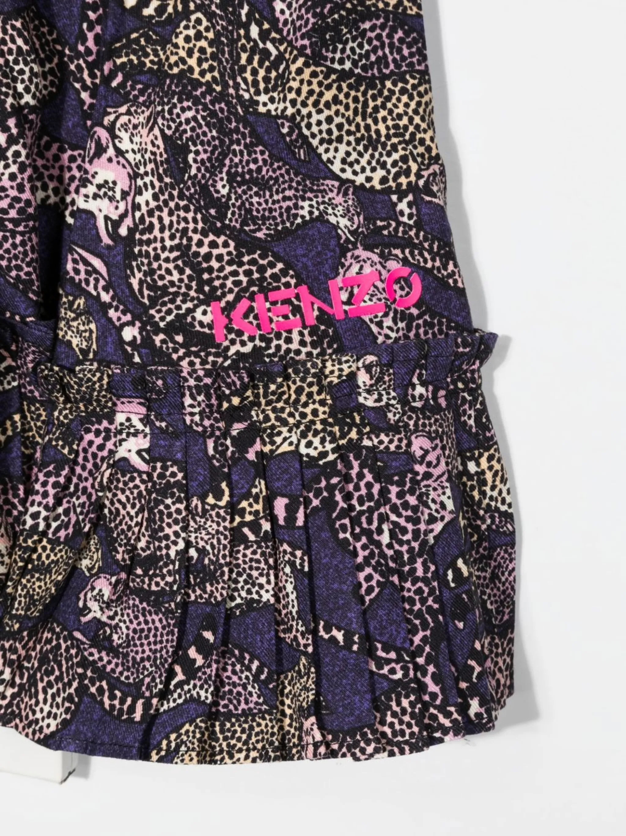Юбка с кулиской и анималистичным принтом Kenzo Kids, фиолетовый — фото 3