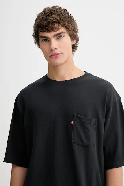 Футболка хлопковая Half Slv Pkt Levi's, черный — фото 4
