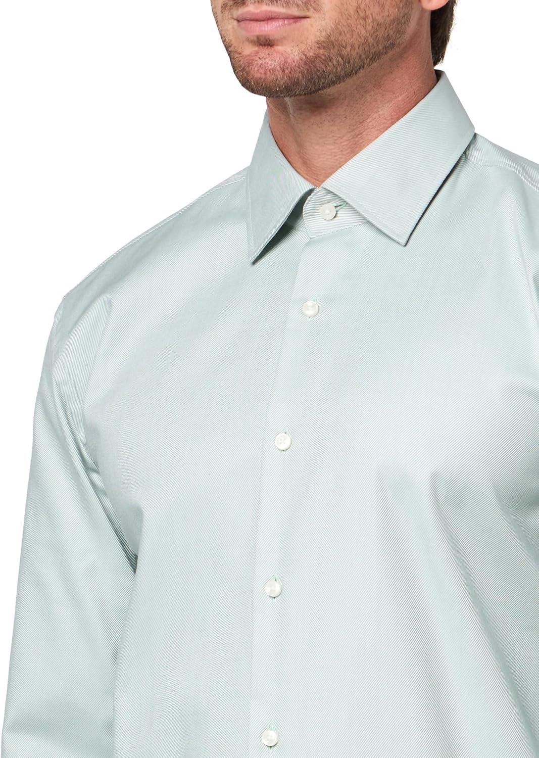 BOSS мужская рубашка на пуговицах Hank Stretch Twill, Iceberg Green — фото 3