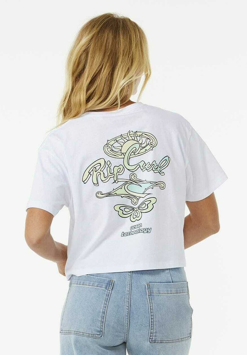 

Футболка с принтом ROLLING Rip Curl, цвет optical white