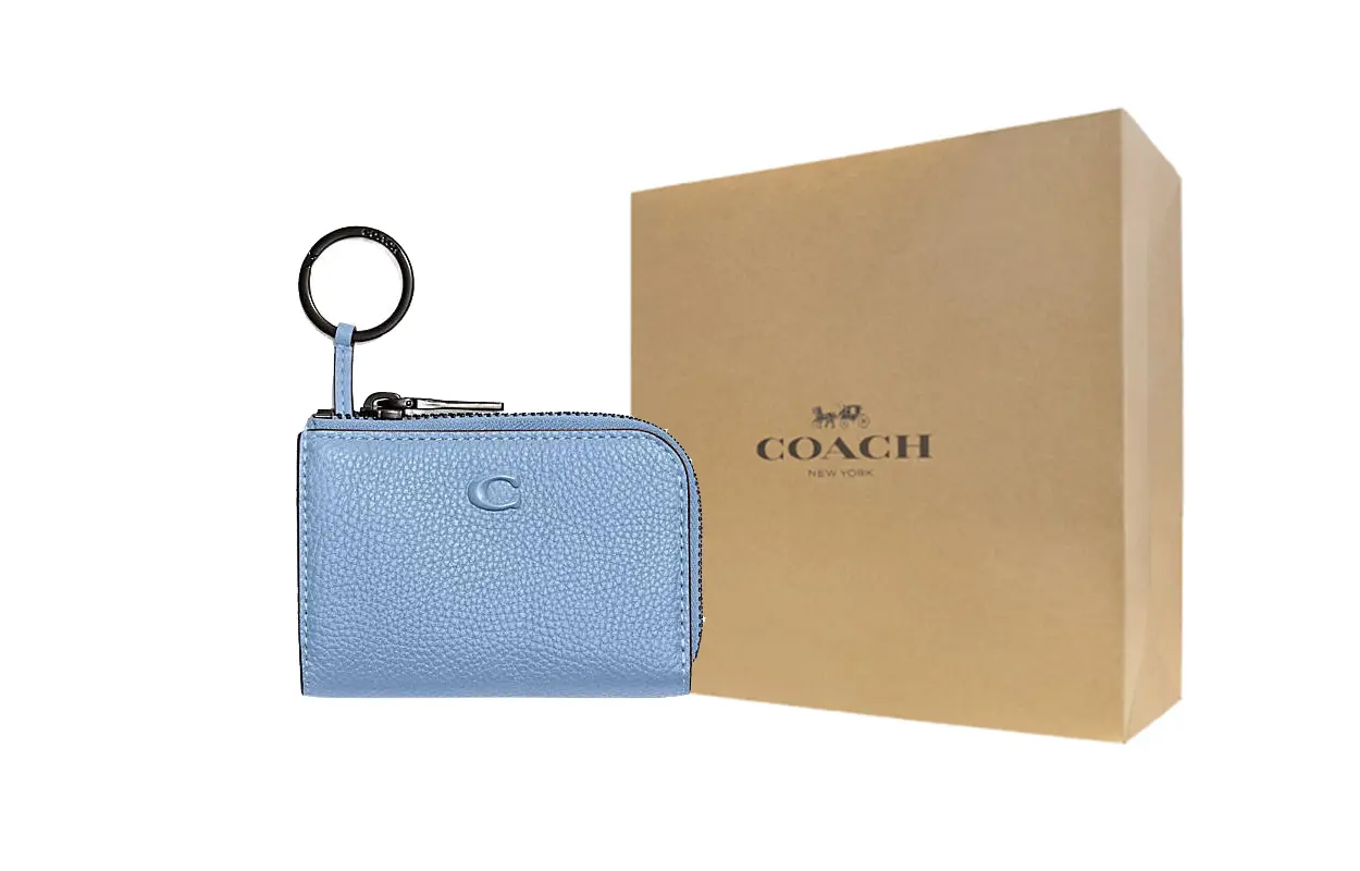 

COACH Ключница из коровьей кожи миниатюрная женская синяя