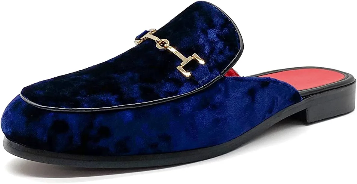 

MHB Мужские мюли стильные беззадние лоферы на мягкой подошве, повседневные сандалии, модные тапочки для мужчин, размеры 7-13, синий