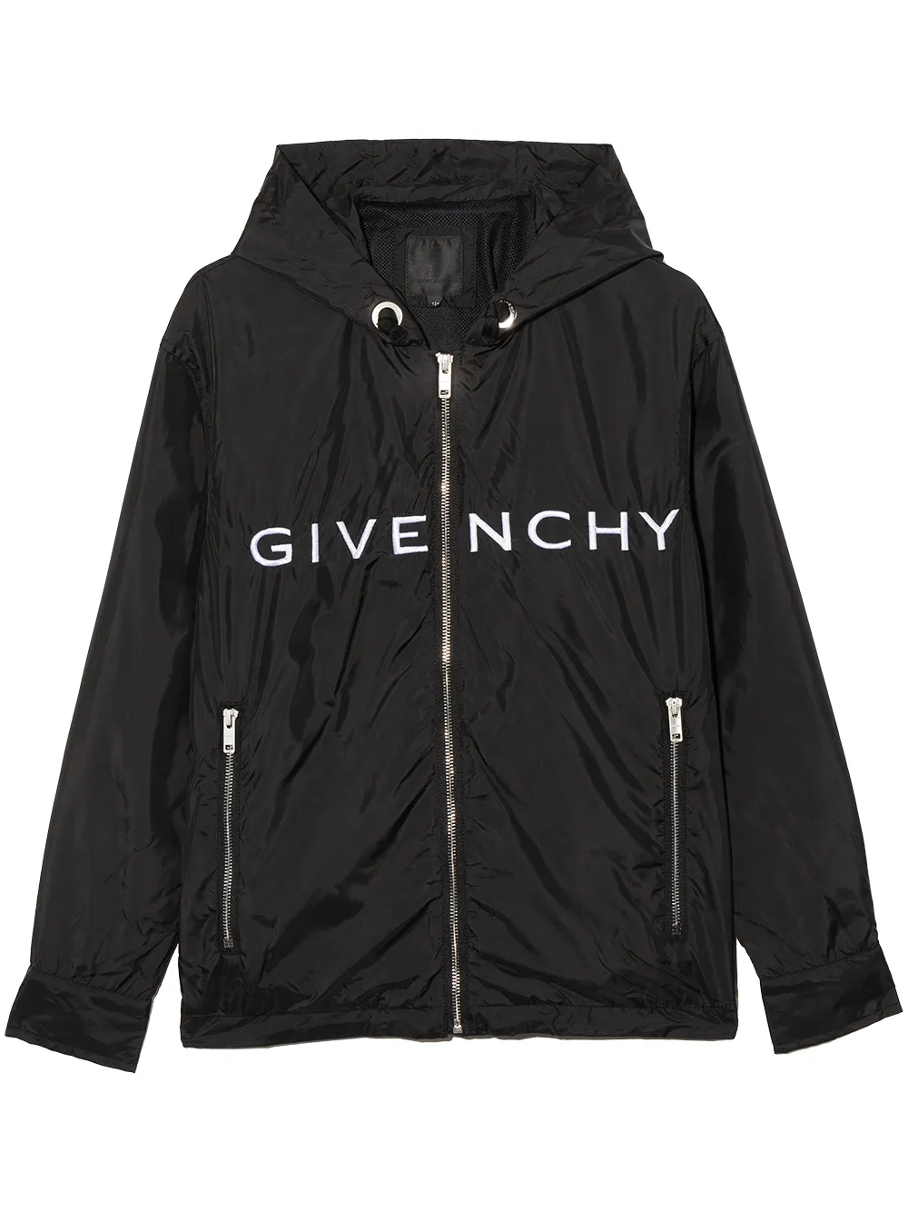 

Непромокаемая куртка с вышитым логотипом Givenchy Kids, черный