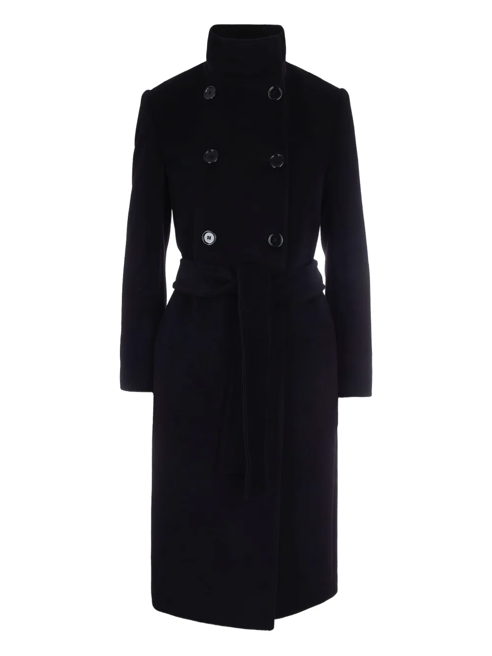

Пальто на пуговицах с поясом Max Mara, черный