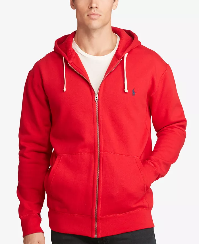 

Мужская толстовка с капюшоном на молнии Signature Fleece больших размеров Big & Tall Polo Ralph Lauren, красный