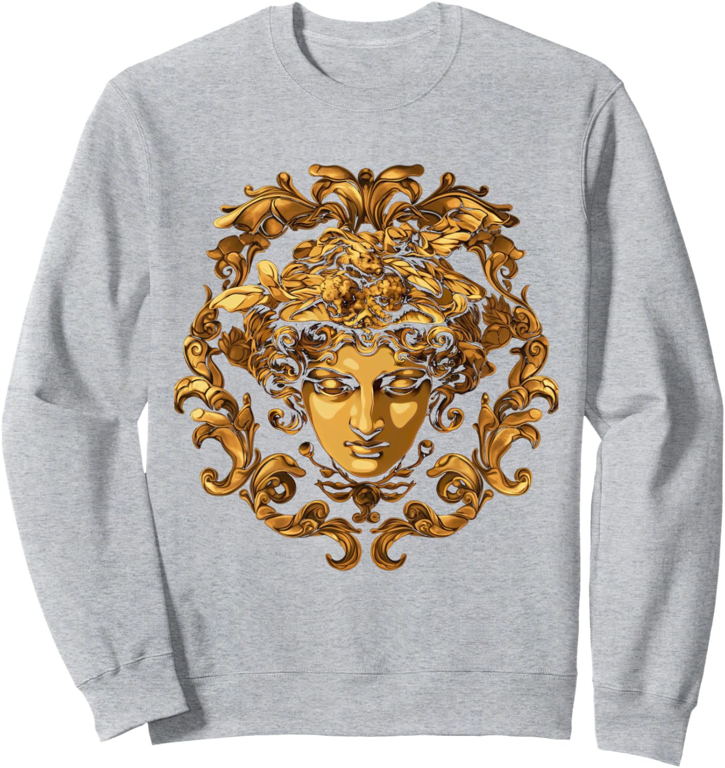 

Толстовка с изображением головы Медузы из греческой мифологии и древних змеиных волос Ancient Greek Gods Designs, серый